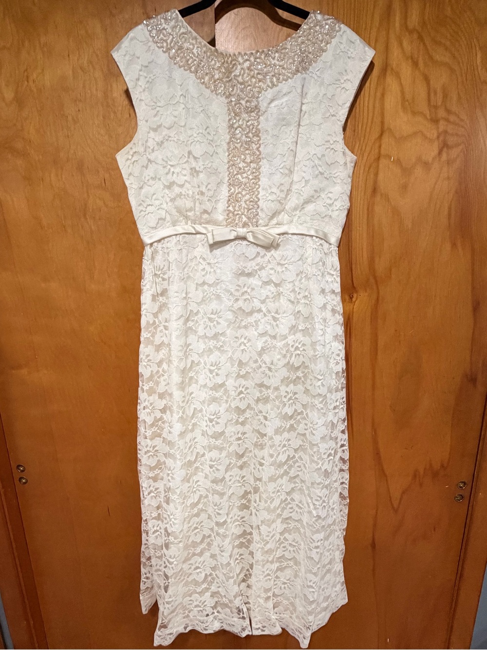 Emma Domb 1950’s Lace Bridal Gown Ivory Wedding Dress Mid Century Prom